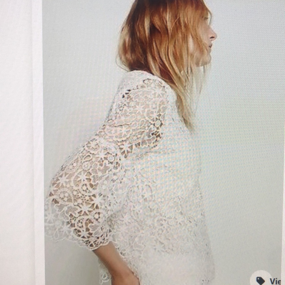 Zara lace detail lined top